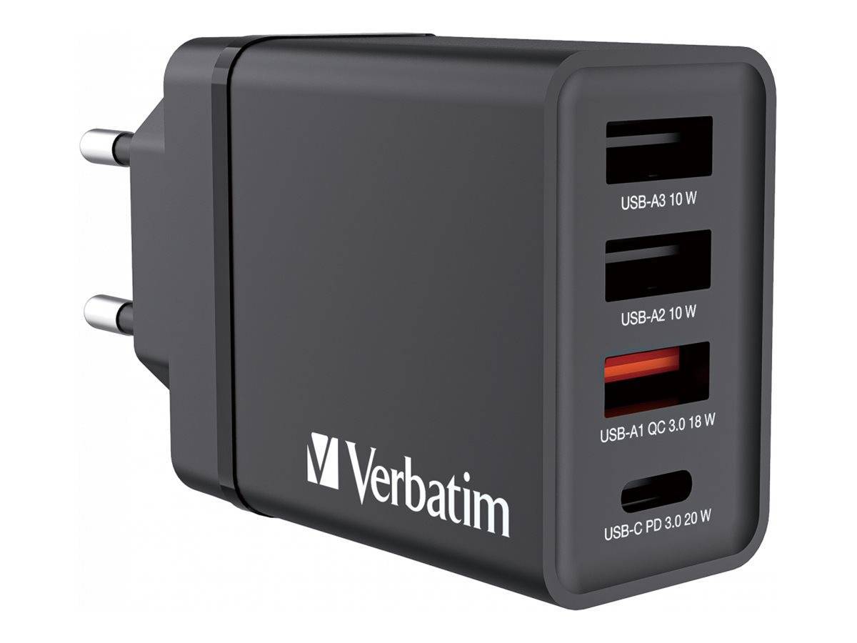 Verbatim CHR-30EU2 USB Charger 30W with 2 x USB-A 10W Black Multimedia-Technik Ladegerät