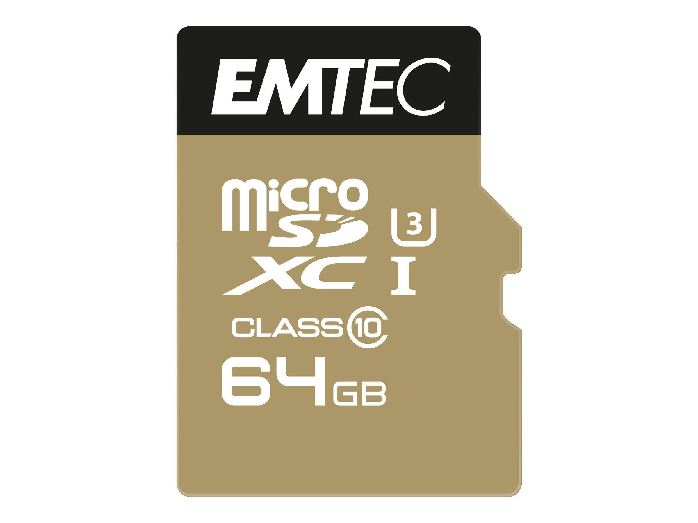 Emtec mSD 64GB UHS-I U3 V30 A1 SpeedIN Pro + Adapter Multimedia-Technik Micro SD Karten