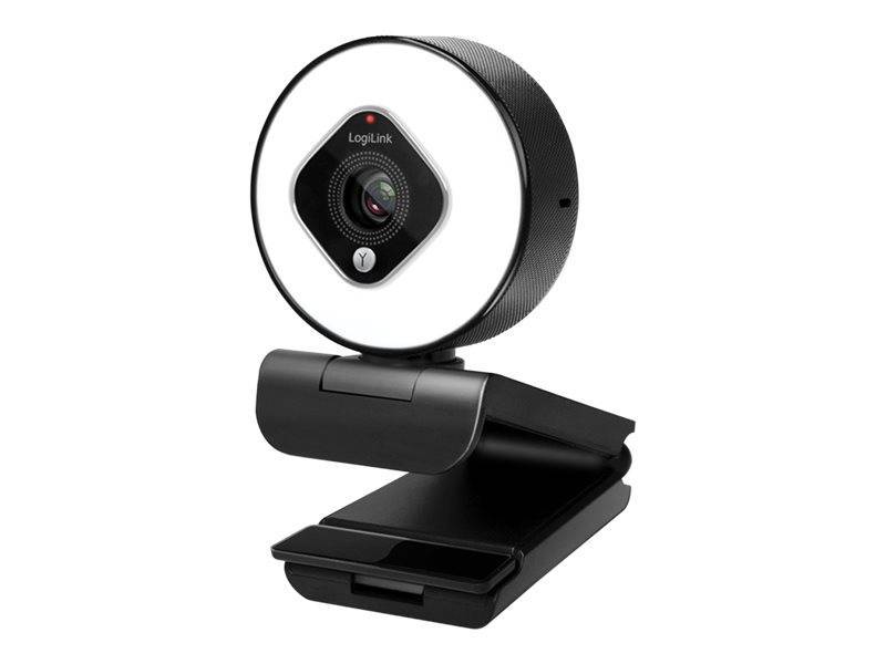 Logilink Webcam FHD 76° Dual-Mikro Autof. Ringlicht Stativ Eingabe / Ausgabe Webcams