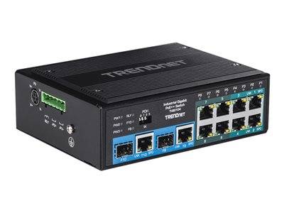 TRENDnet Industrie Switch 10-port Gbit PoE++ Din-Rail Multimedia-Technik Switche