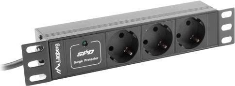 LANBERG 10 PDU-Steckdosenleiste 1U 3x Schuko 2m sw Multimedia-Technik Steckdosenleisten