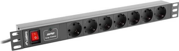 LANBERG 19 PDU-Steckdosenleiste 1U 7xSchuko C14 2,0m 16A sw Multimedia-Technik Steckdosenleisten