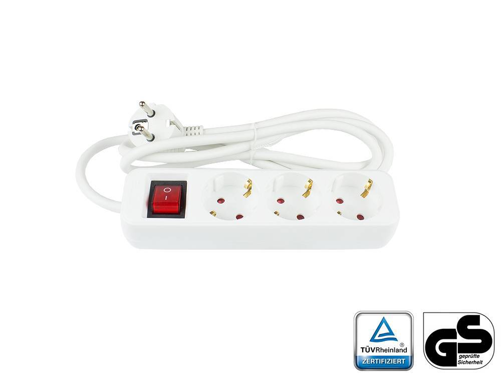 Good Connections Steckdosenleiste m.Schalter 3-f. weiß 1,5m Multimedia-Technik Steckdosenleisten