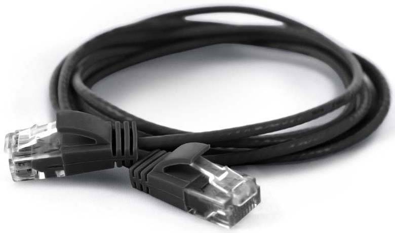 Wantec Patchkabel UTP CAT6a d=2,8mm 0,25m schwar Kabel RJ45 Cat.6