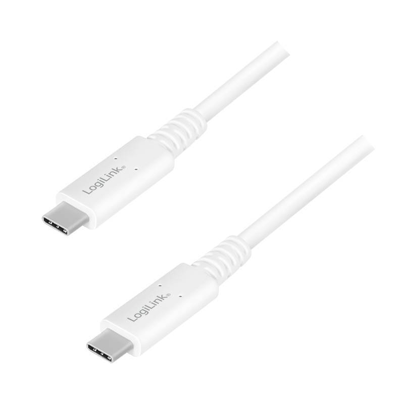 Logilink USB 4 Anschlusskabel USB-C Gen3x2, E-mark, 8K, weiß Multimedia-Technik USB-Kabel