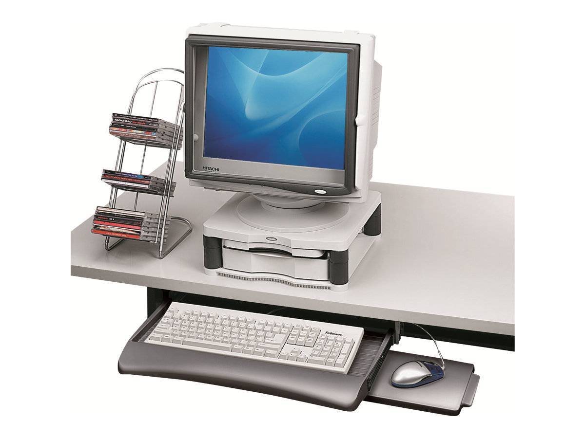 Fellowes Tastaturschublade verstellbar für Untertisch grau Multimedia-Technik Schreibtisch