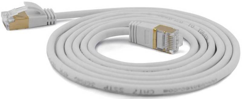 Wantec Patchkabel SSTP CAT7 Ste. CAT6a d=4mm 1,00m grau Kabel RJ45 Cat.6