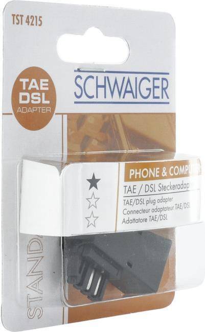 Schwaiger Steckeradapter TAE-F Steck.RJ45 Buchse Multimedia-Technik Telefonzubehör