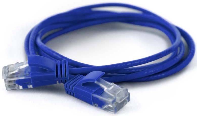 Wantec Patchkabel UTP CAT6a d=2,8mm 0,10m blau Kabel RJ45 Cat.6