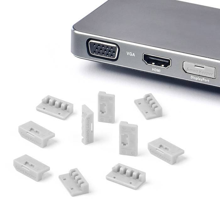 SmartKeeper Mini DisplayPort Blocker grau 10 Stk. Multimedia-Technik Sicherungssysteme