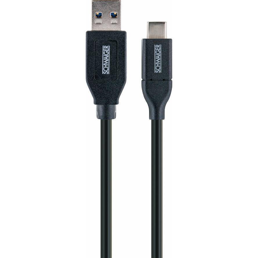 Schwaiger USB-Kabel 3.0 St. A->3.1 TypC 0,15m schwarz Multimedia-Technik