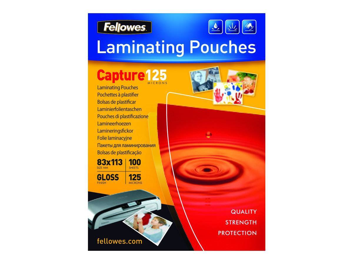 Fellowes Laminierfolie Capture 83x113 125Mikron glänzend 100 Multimedia-Technik Laminierfolien
