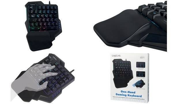 Logilink Einhand-Gaming Tastatur, beleuchtet, schwarz Eingabe / Ausgabe Mäuse & Tastaturen
