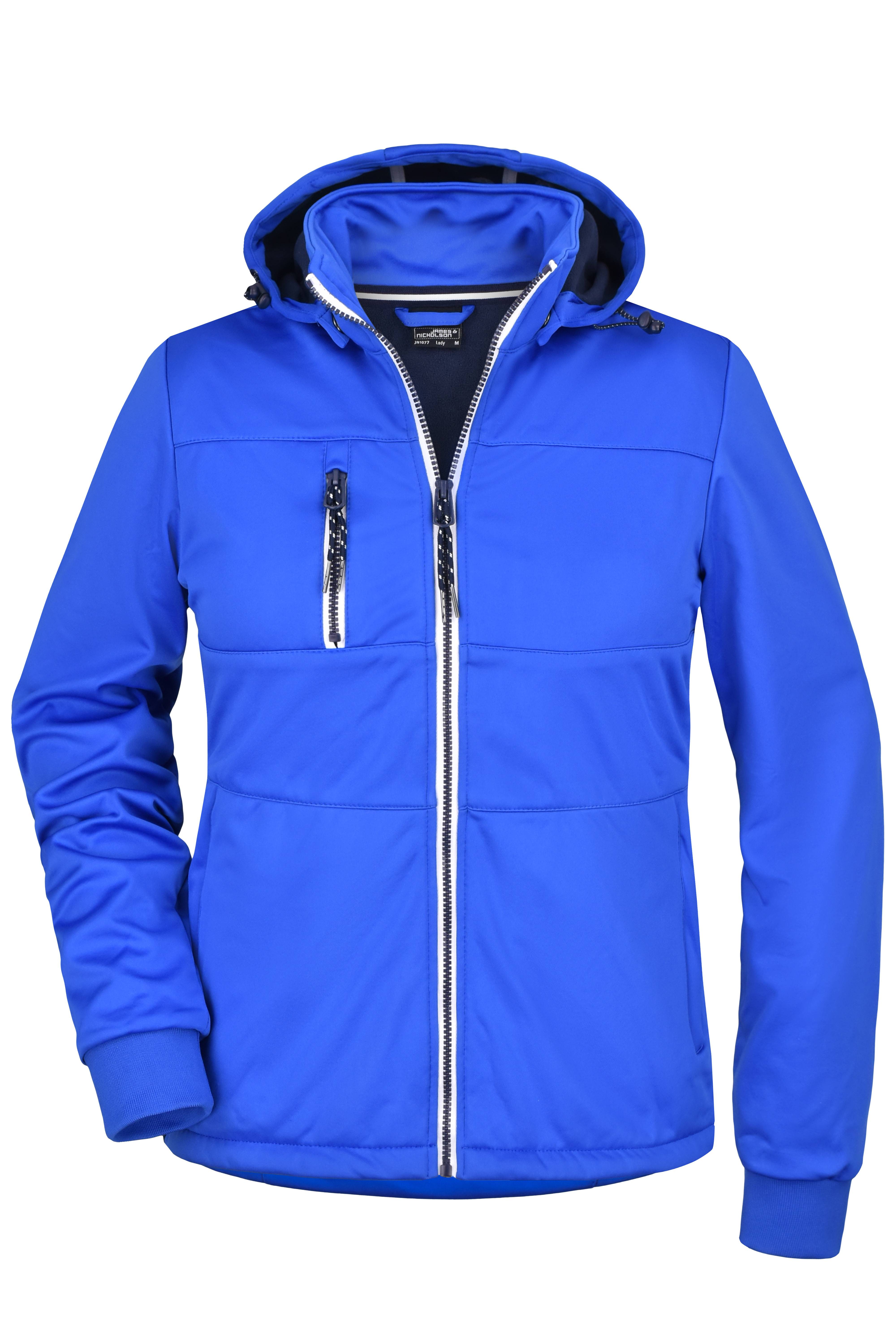 James & Nicholson® JN1077 DAMEN Maritime Jacket Softshelljacke Leicht tailliert Größe:XXL nautic-blue/navy/white