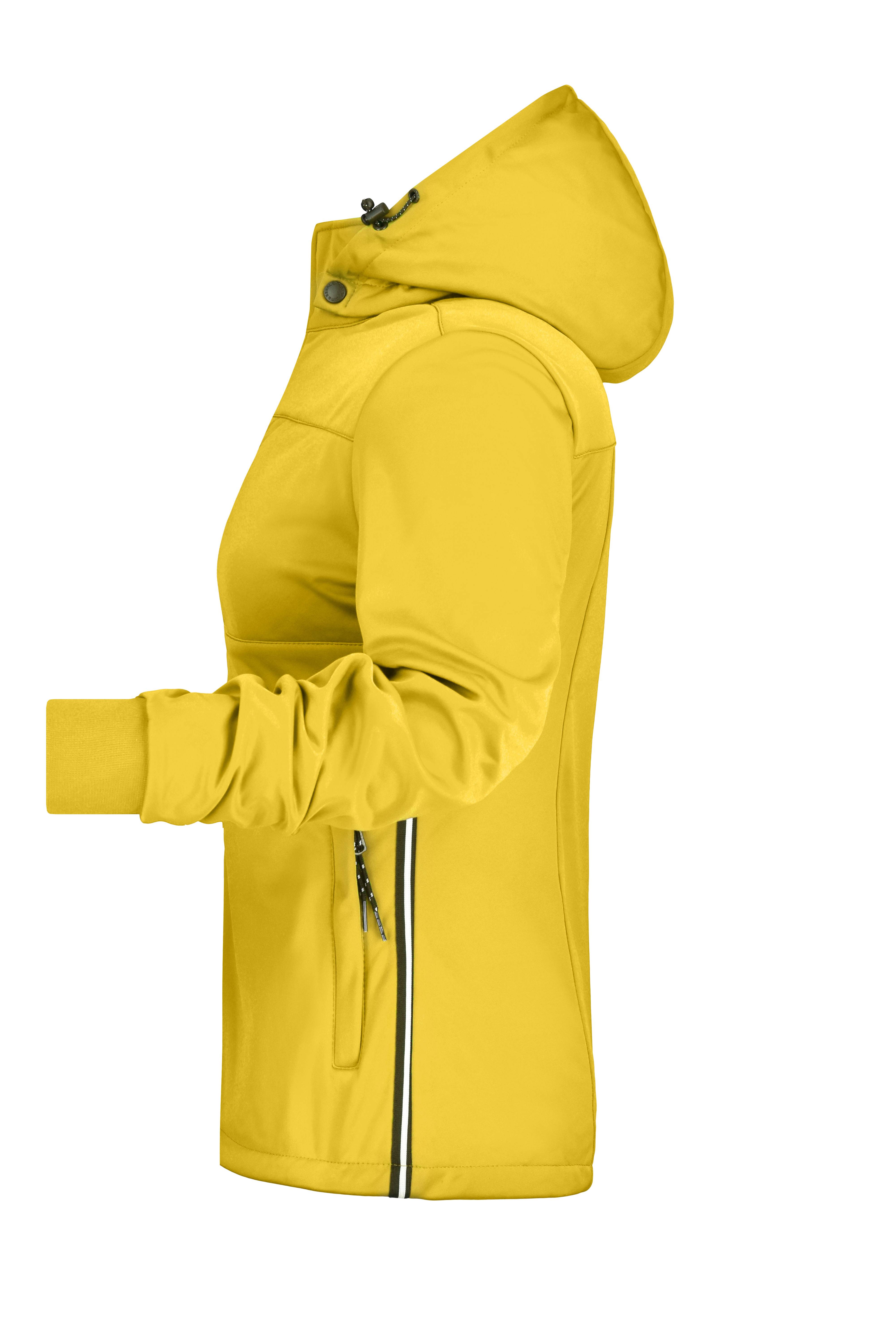 James & Nicholson® JN1077 DAMEN Maritime Jacket Softshelljacke Leicht tailliert Größe: M sun-yellow/navy/white