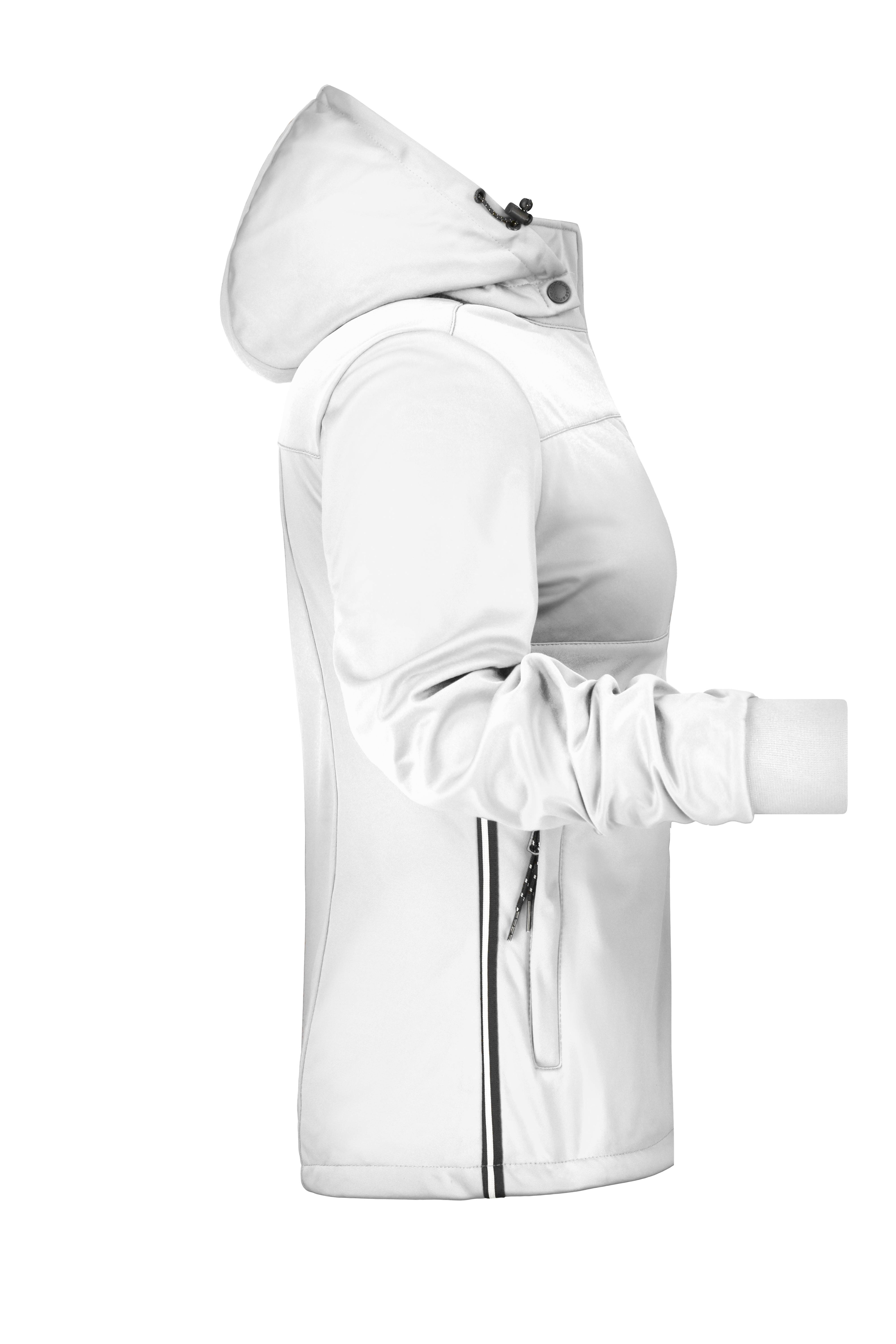 James & Nicholson® JN1077 DAMEN Maritime Jacket Softshelljacke Leicht tailliert Größe:M white/white/navy