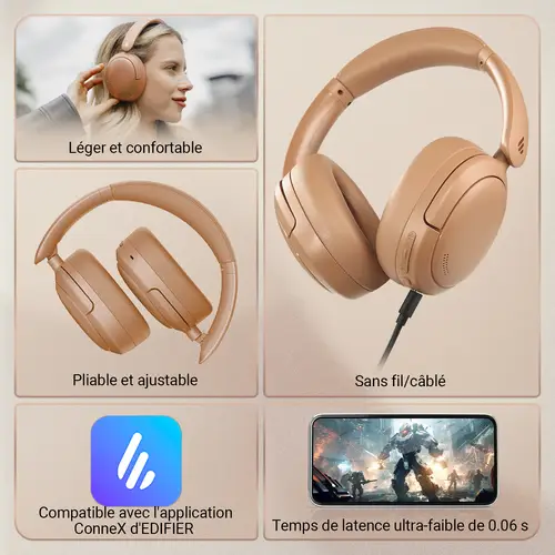 Edifier V80 Hybrid Kopfhörer mit aktiver Geräuschunterdrückung, Echtes drahtloses Over-Ear-Bluetooth Kopfhörer mit 45 Stunden Spielzeit Hi-Res Aud Edifier V80 Hybrid Kopfhörer mit aktiver Geräuschunterdrückung, Echtes drahtloses Over-Ear-Bluetooth Kopfhörer mit 45 Stunden Spielzeit Hi-Res Aud