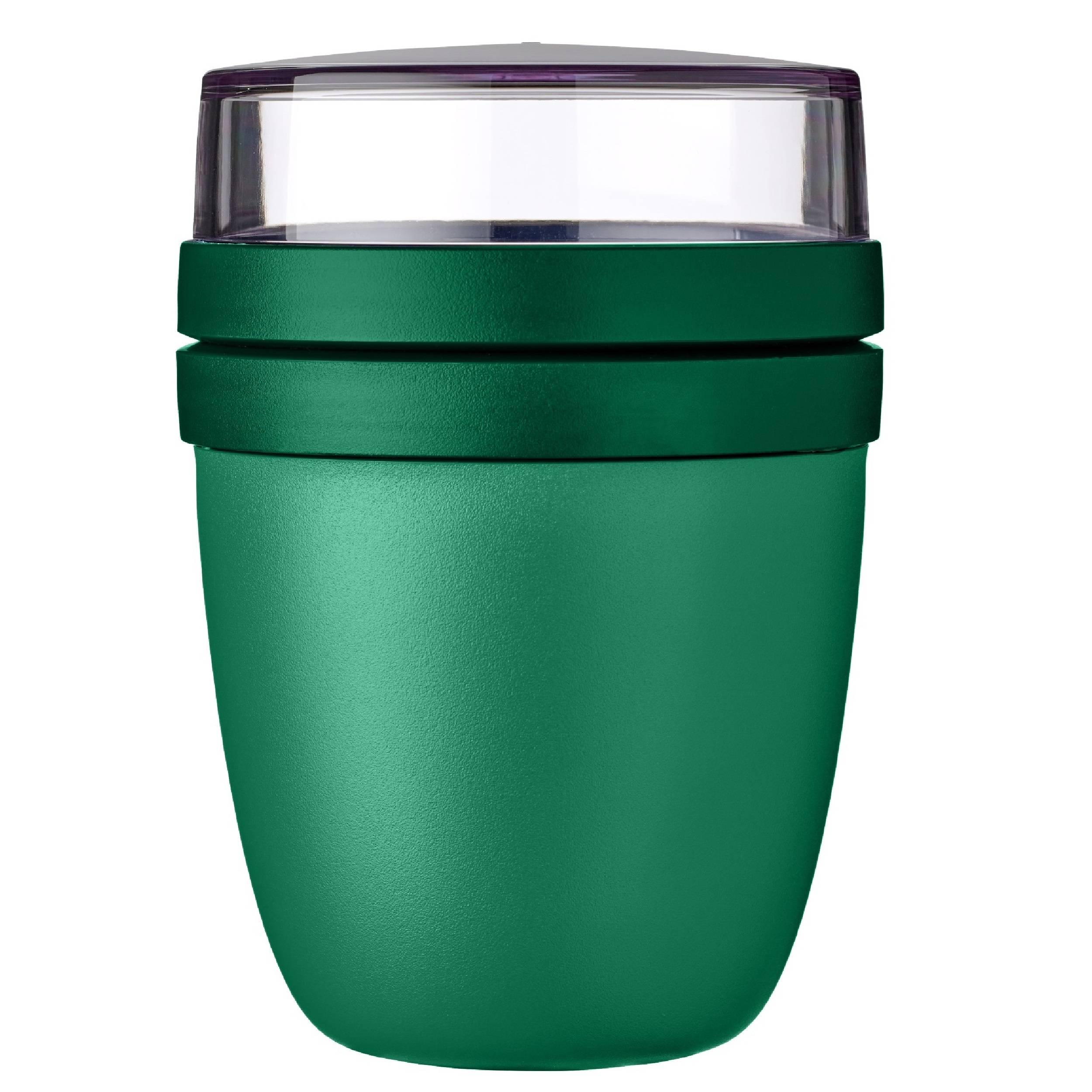 Mepal | Lunchpot Mini Ellipse | Praktisch für Joghurt & Müsli | Gefrierschrank-, Mikrowellen- & spülmaschinengeeignet | 300 ml + 120 ml | Vivid Gre