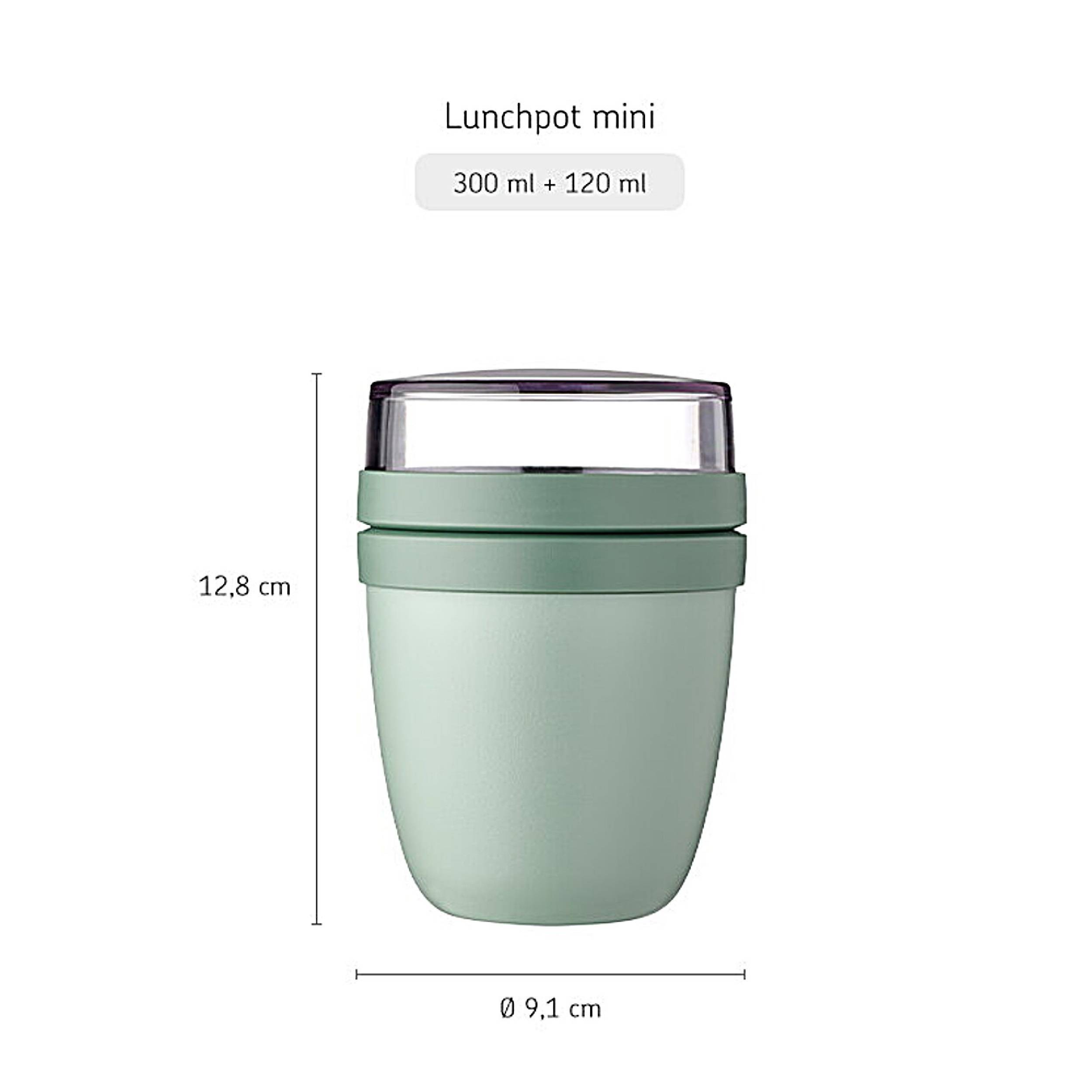 Mepal | Klapplöffel Set mit Lunchpot Mini Ellipse | praktischer Joghurt- & Müslibecher | Unterteilung für Joghurt & Müsli | geeignet für Gefriers