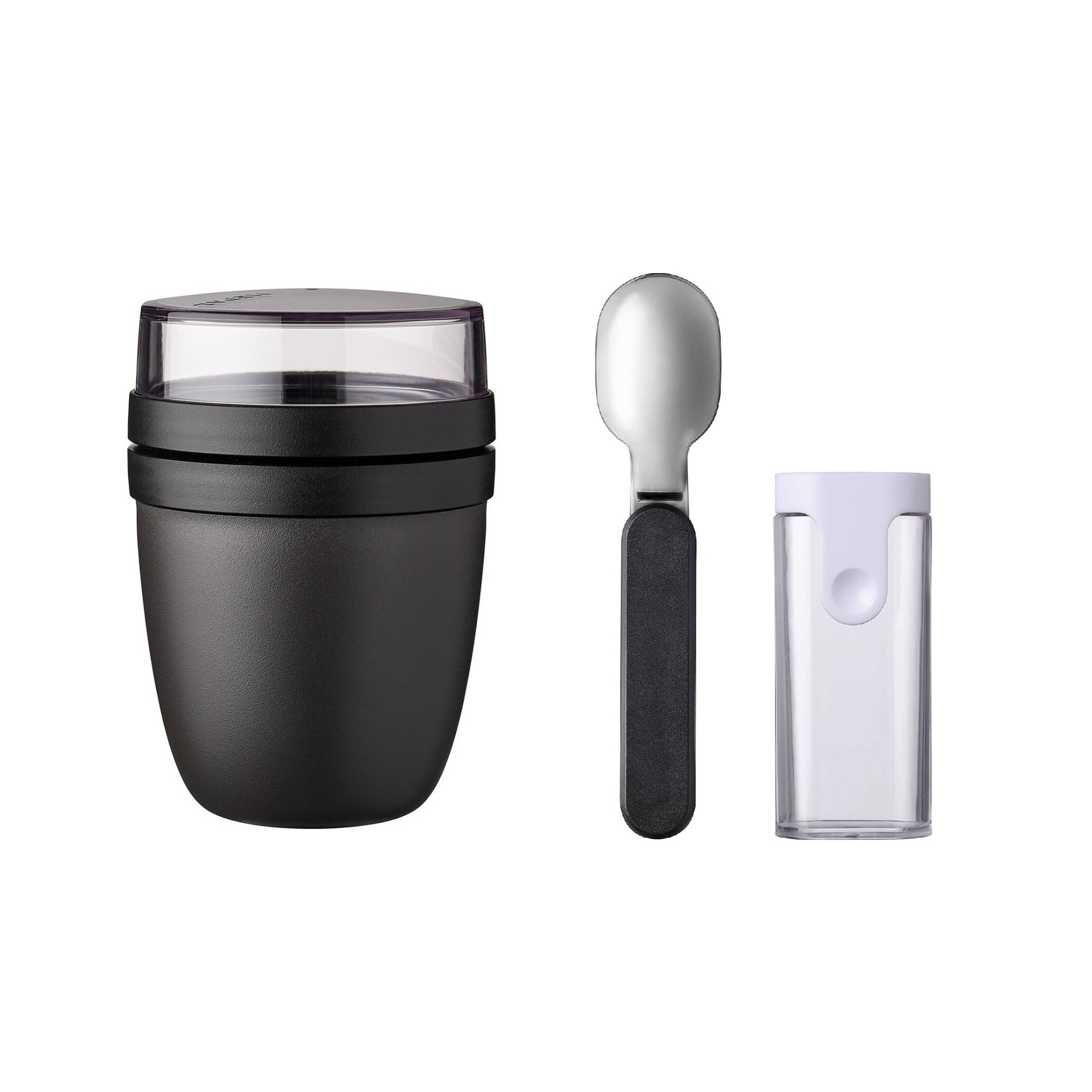 Mepal | Klapplöffel Set mit Lunchpot Mini Ellipse | praktischer Joghurt- & Müslibecher | Unterteilung für Joghurt & Müsli | geeignet für Gefriers