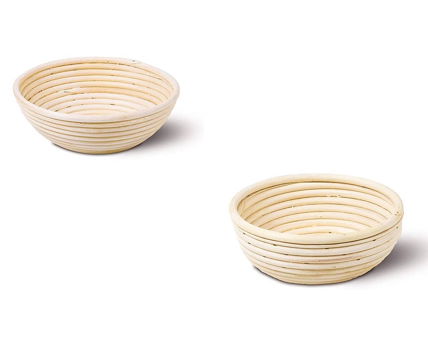 Neustanlo | Gärkörbchen Set – 2-teilig | langlebiges Peddigrohr | rund klein und groß | ideale Brotlaibe