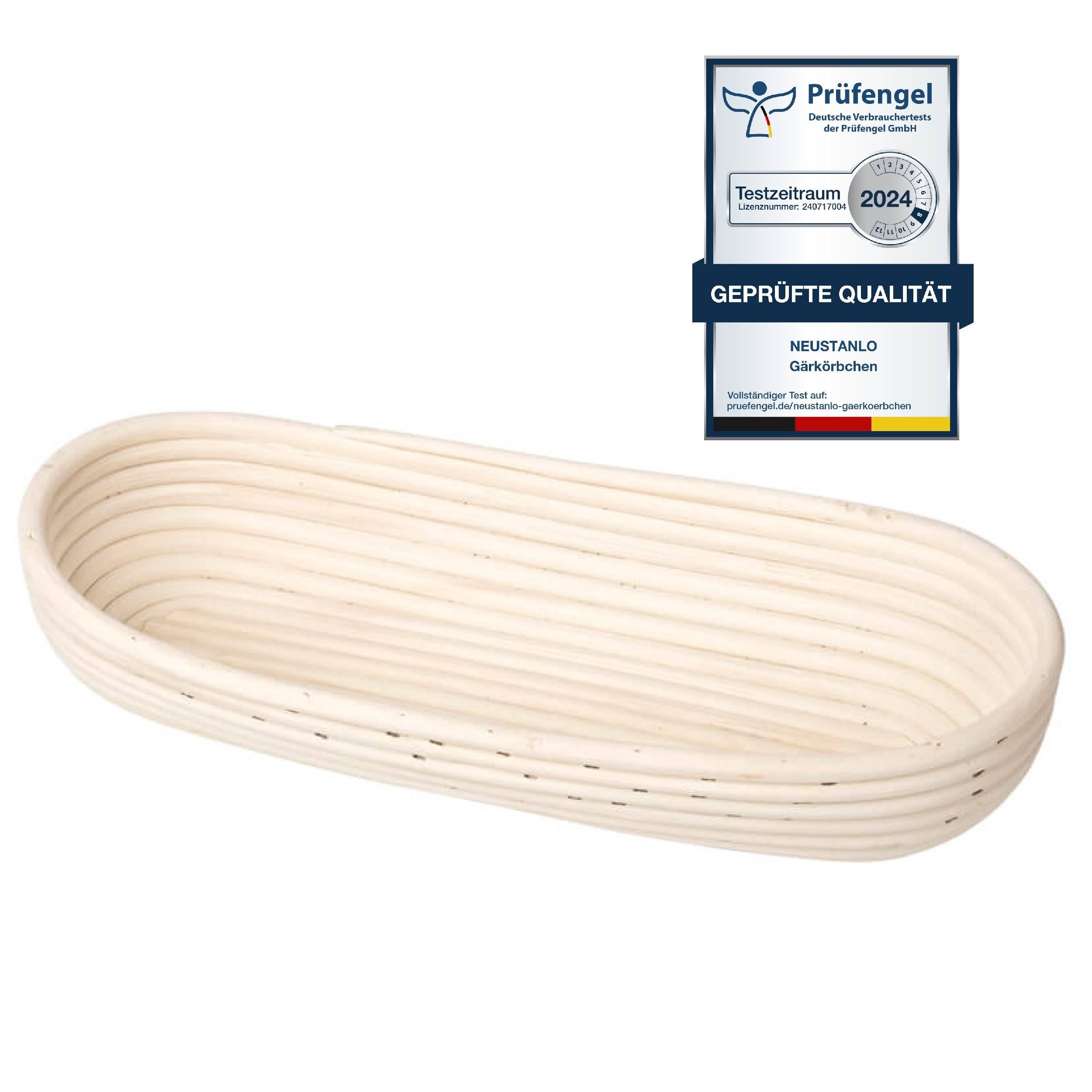 Neustanlo | Gärkörbchen Oval | Peddigrohr | 47x17 cm | 2 kg Teig | ideal für Brotbäcker
