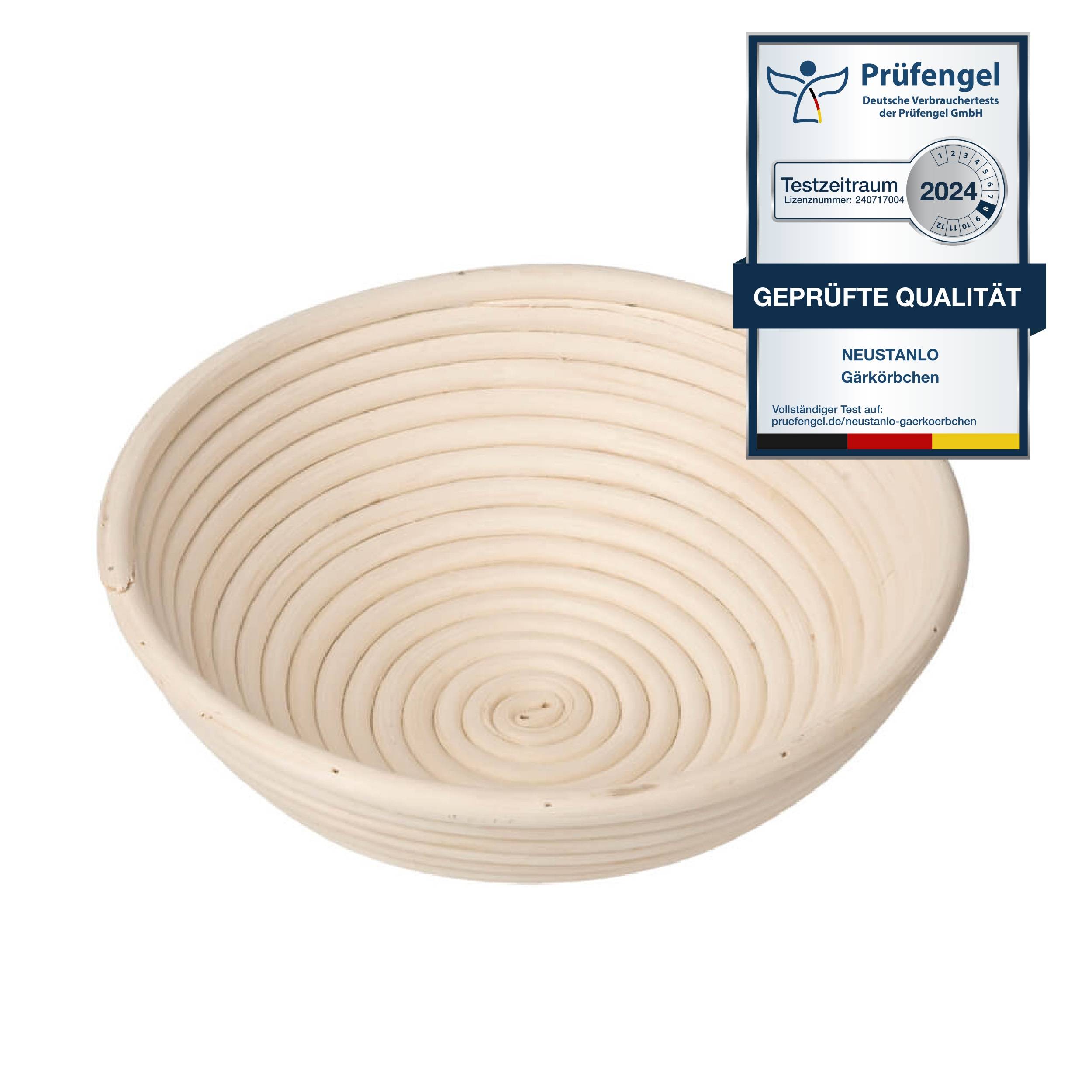 Neustanlo | Gärkörbchen rund 25 cm | für 1 kg bis 1,5 kg Brot | perfektes, handgemachtes Brot | naturbelassenes Design