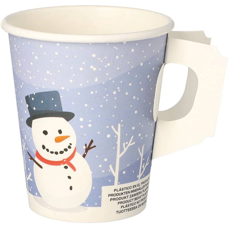 PAPSTAR Papp-Trinkbecher mit Henkel "Snowtime", 0,2 l