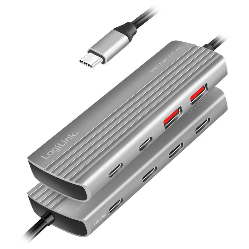 LogiLink USB 3.2 Ultra-Slim-Hub, 7-Port, 2x USB-A, 5x USB-C