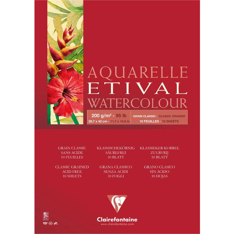 Clairefontaine Künstlerblock Aquarelle ETIVAL, DIN A3