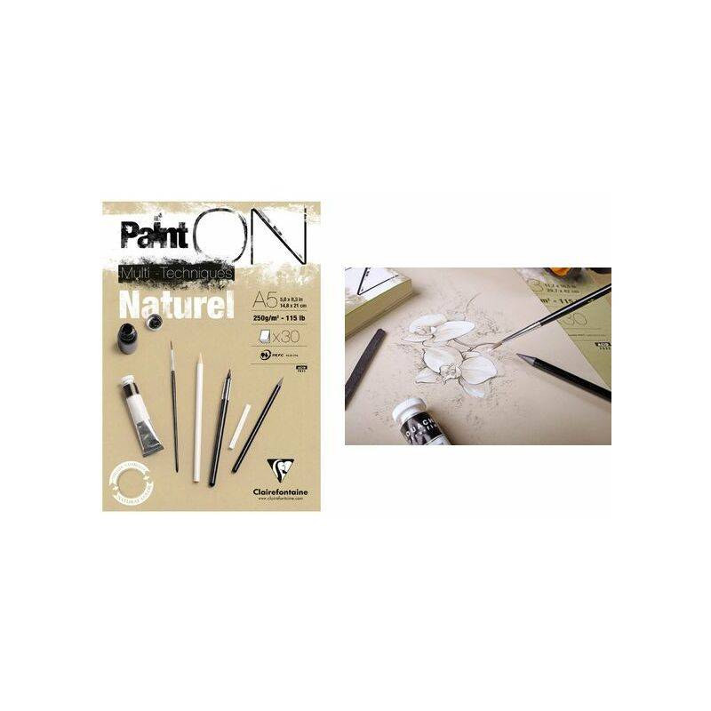 Clairefontaine Zeichenpapierblock PAINT'ON Natur, DIN A3