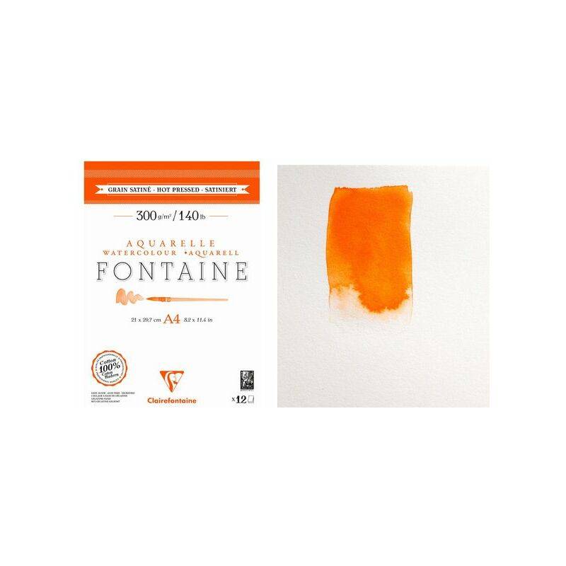Clairefontaine Aquarellblock FONTAINE, satiniert, DIN A3