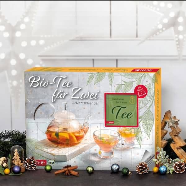 Adventskalender 'Bio-Tee-Adventskalender für Zwei' bestückt
