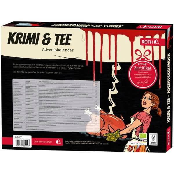 Adventskalender 'Krimi und Bio-Tee-Adventskalender' bestückt