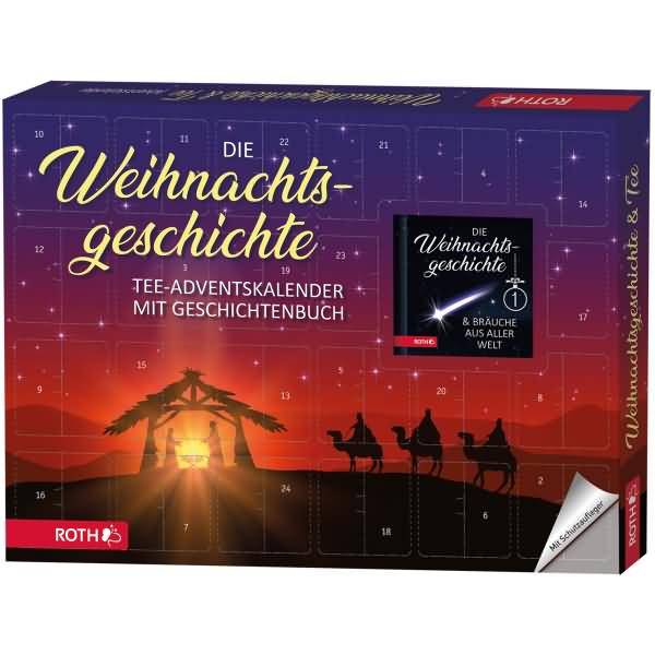 Adventskalender 'Bio-Tee-Adventskalender - Die Weihnachtsgeschichte' bestückt