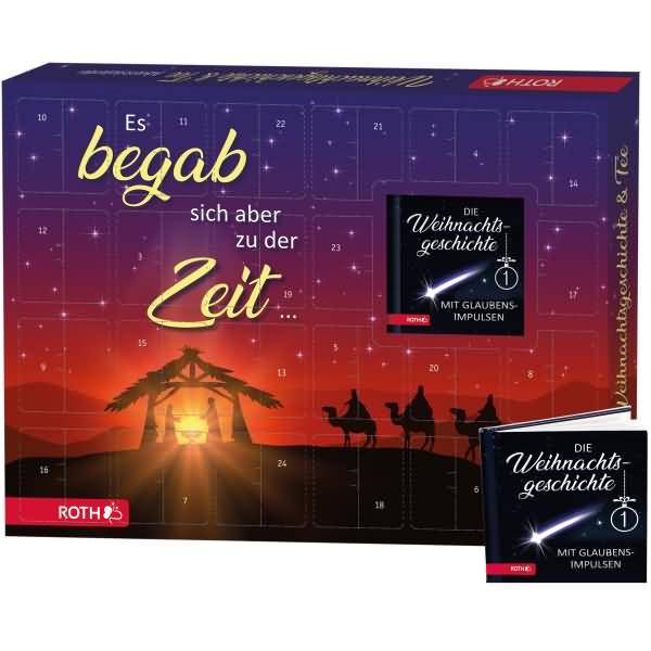 Adventskalender 'Bio-Tee-Adventskalender - Die Weihnachtsgeschichte' bestückt