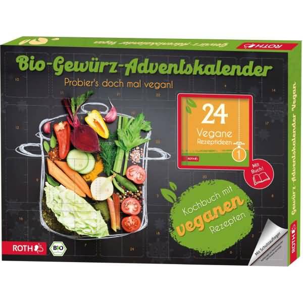Adventskalender 'Bio-Gewürz-Adventskalender - Vegane Rezepte' bestückt