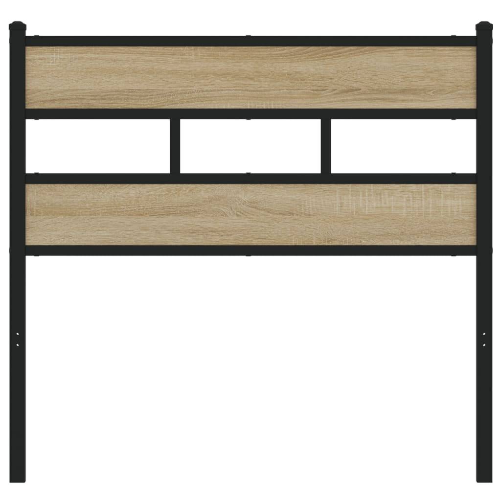 vidaXL Kopfteil Sonoma-Eiche 90 cm Eisen und Holzwerkstoff
