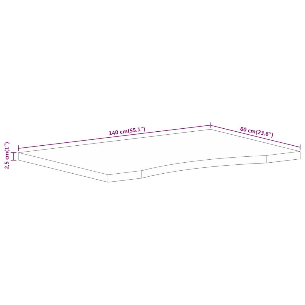 vidaXL Schreibtischplatte mit Aussparung 140x60x2,5cm Massivholz Mango
