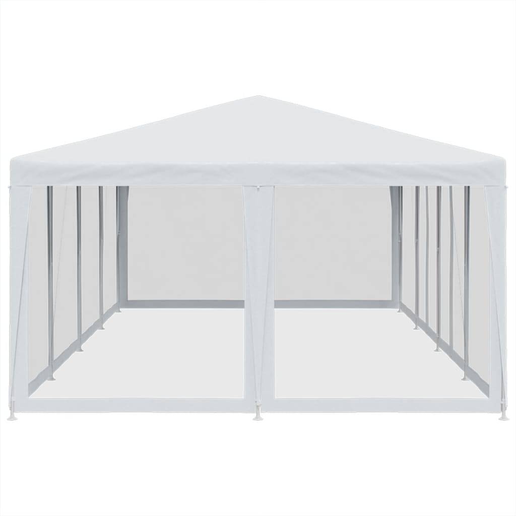 vidaXL Partyzelt mit 12 Mesh-Seitenteilen Weiß 8x4 m HDPE