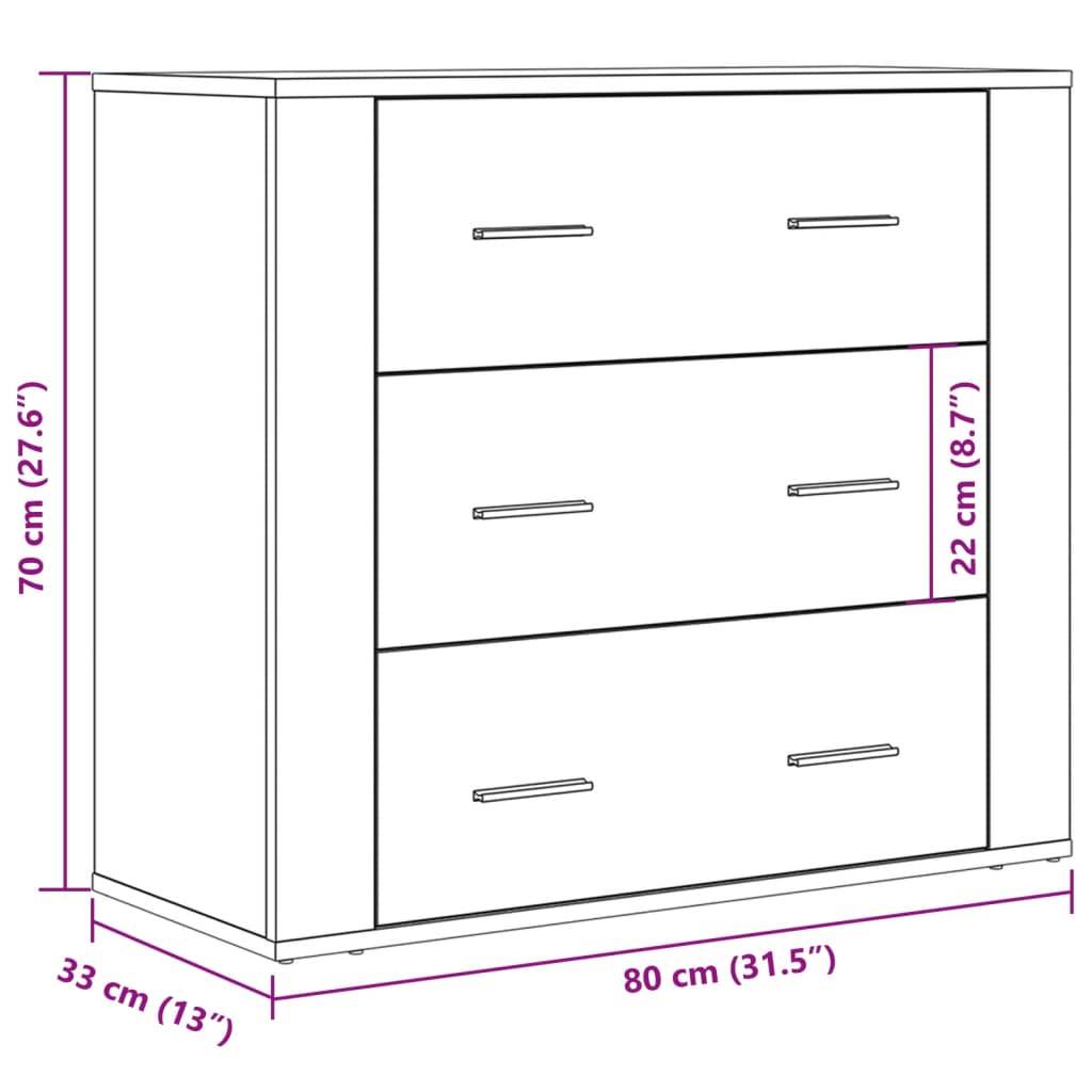 vidaXL Sideboard Altholz-Optik 80x33x70 cm Holzwerkstoff