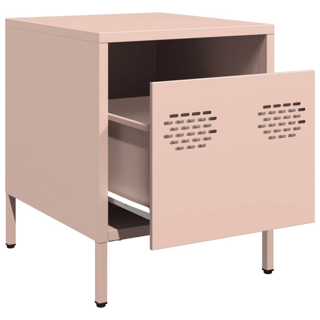 vidaXL Nachttische 2 Stk. Rosa 35x39x43,5 cm Stahl