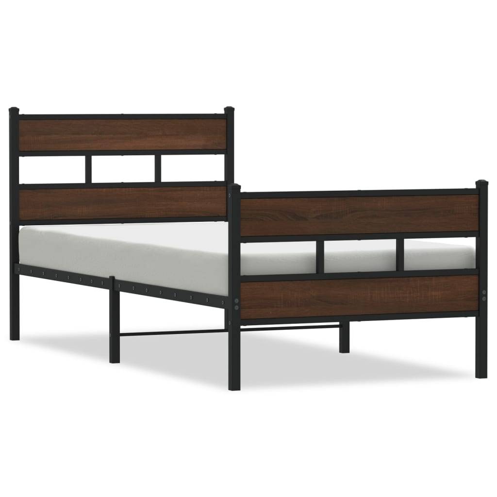 vidaXL Bettgestell ohne Matratze mit Kopf- und Fußteil 75x190 cm
