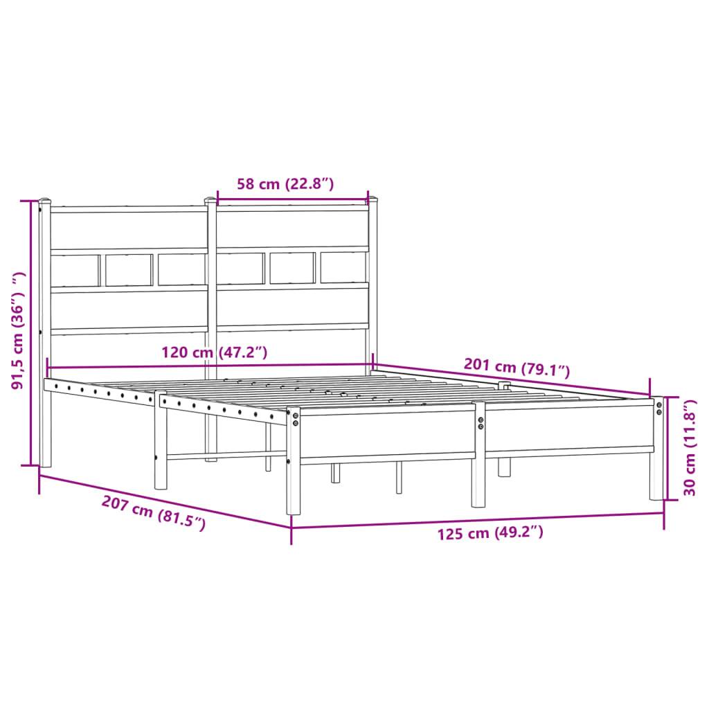 vidaXL Bettgestell ohne Matratze Sonoma-Eiche 120x200 cm Holzwerkstoff