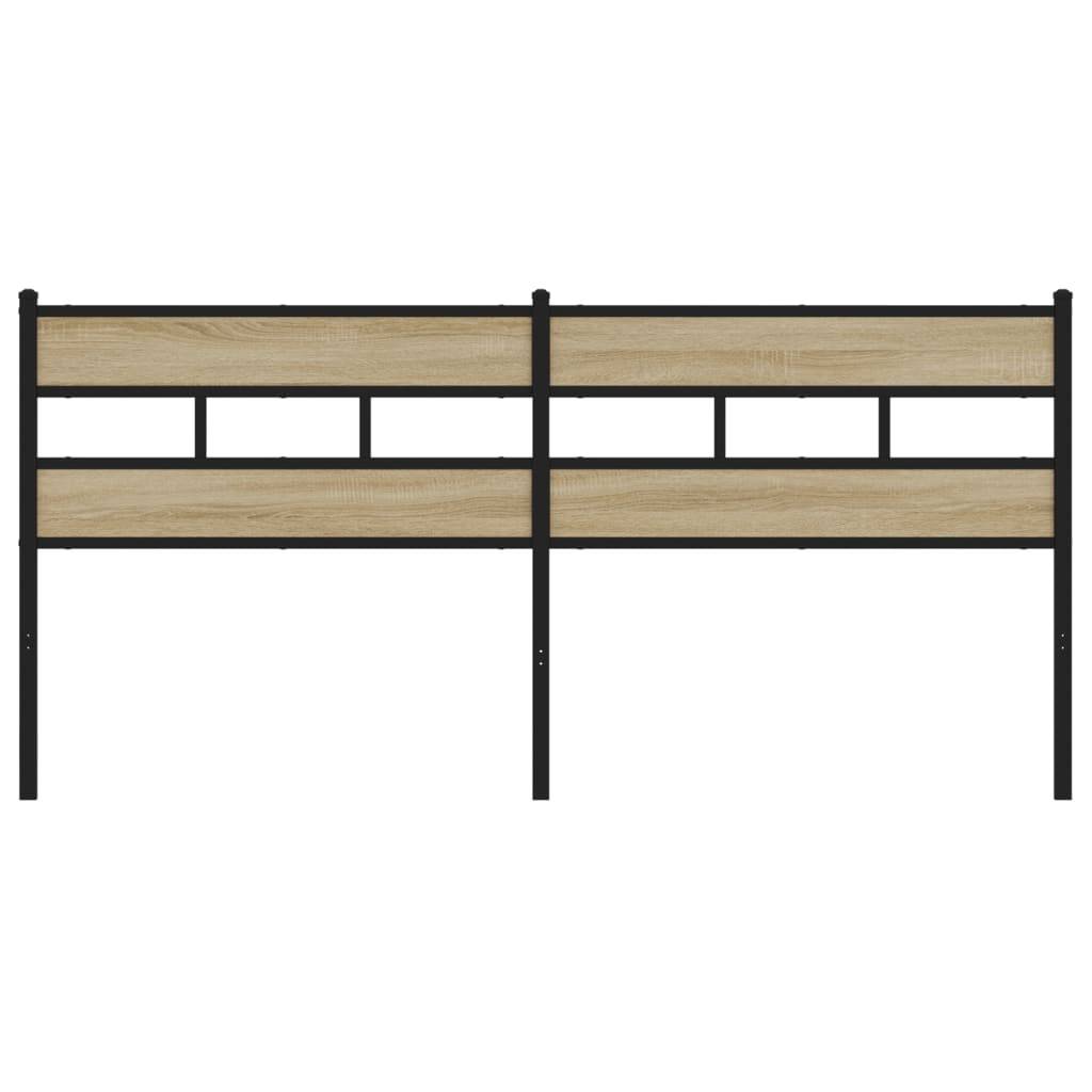 vidaXL Kopfteil Sonoma-Eiche 180 cm Eisen und Holzwerkstoff