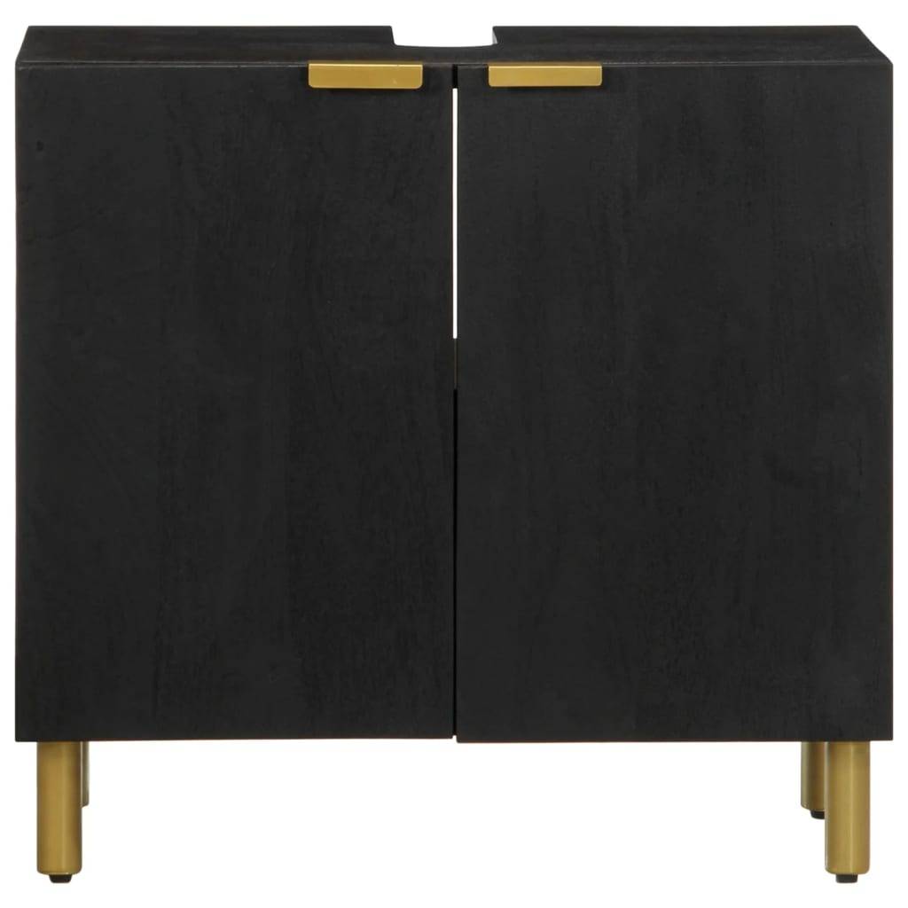 vidaXL Waschbeckenunterschrank Schwarz 62x33x58 cm Holzwerkstoff