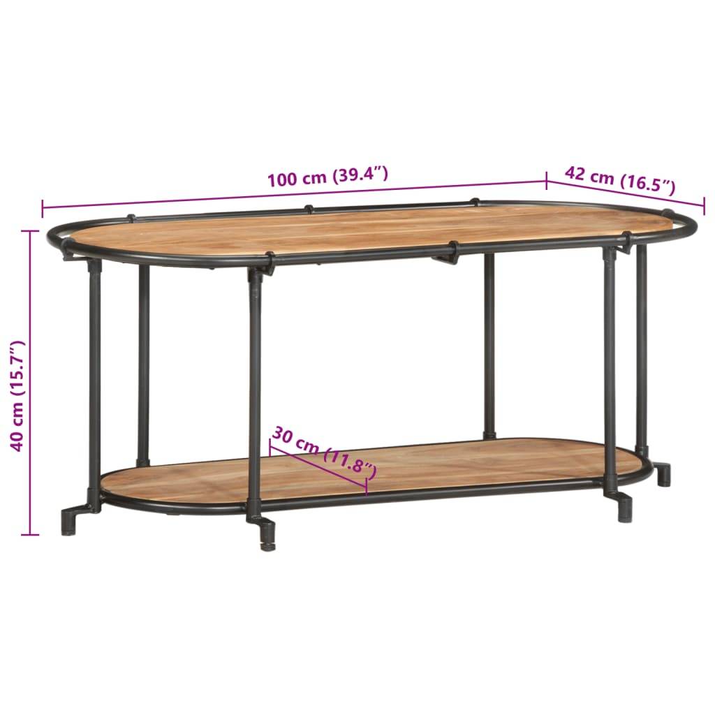vidaXL TV-Schrank 100x42x40 cm Massivholz Akazie