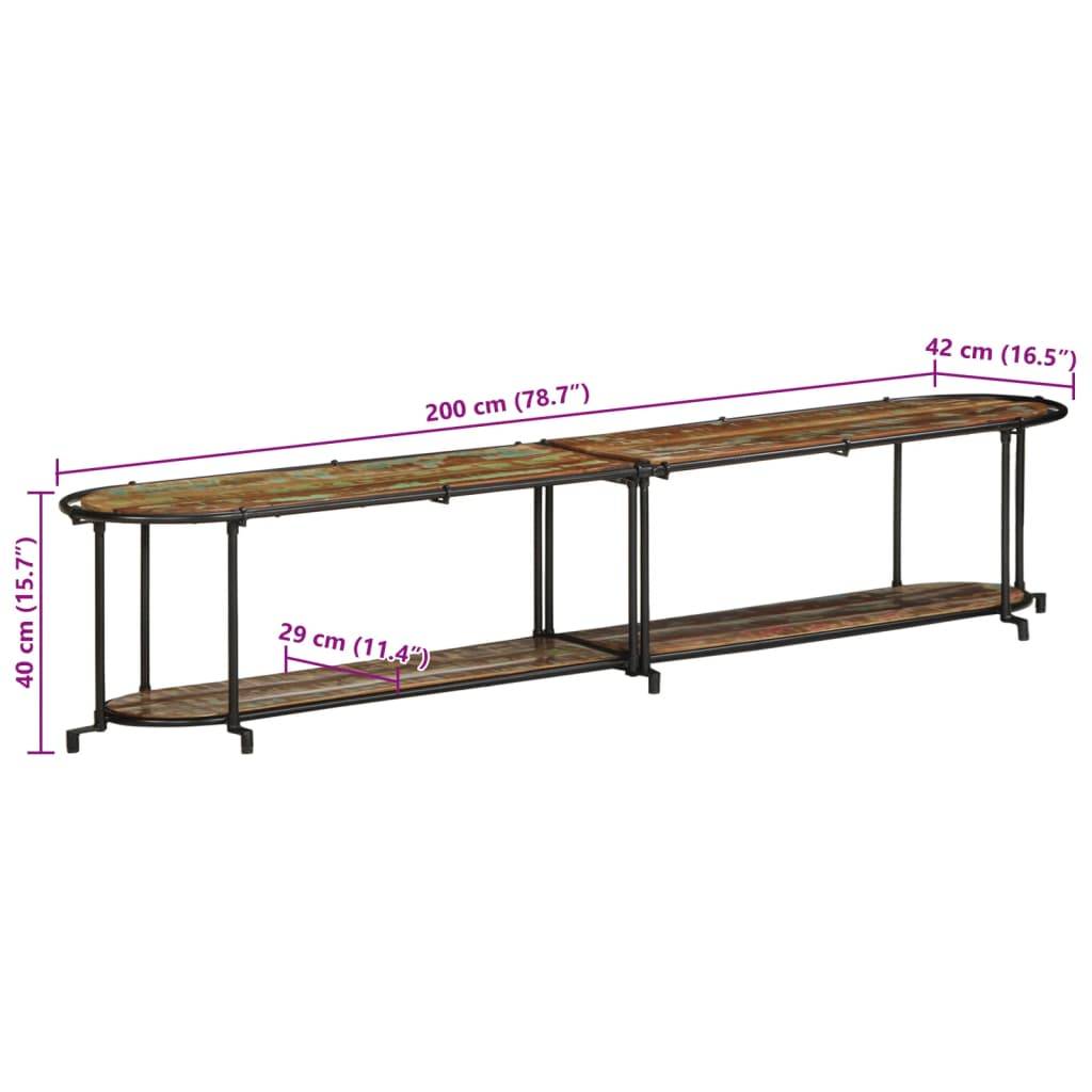 vidaXL TV-Regal 200x42x40 cm Altholz Massiv