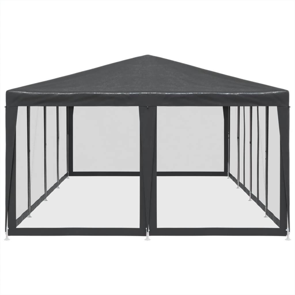 vidaXL Partyzelt mit 12 Mesh-Seitenteilen Anthrazit 8x4 m HDPE