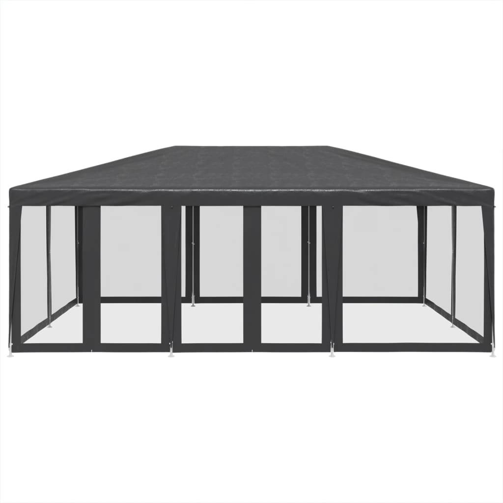 vidaXL Partyzelt mit 10 Mesh-Seitenteilen Anthrazit 6x4 m HDPE